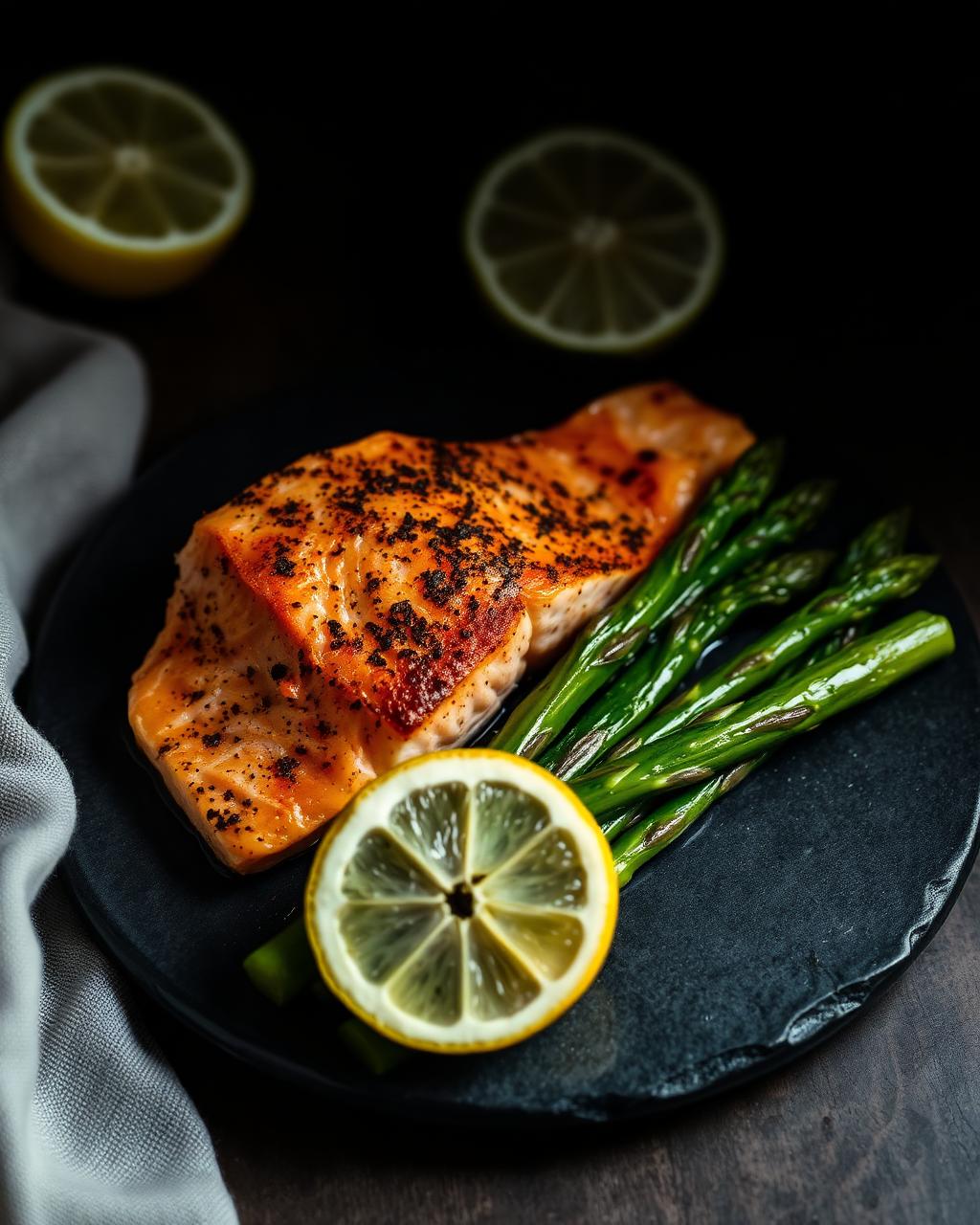 Wildlachs mit Spargel